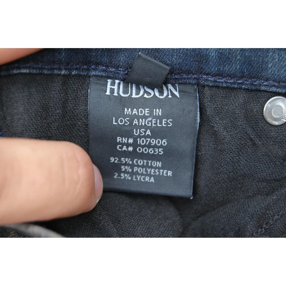 Hudson Jeans Womens 25 Black Nico Super Skinny‎ Midrise Stretch Denim Made USA